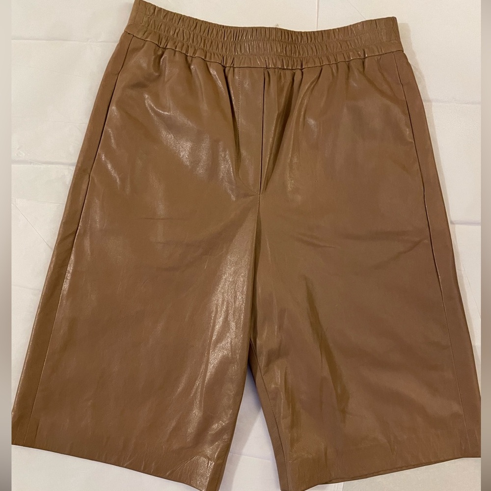 Brunello Cucinelli leather Bermuda shorts